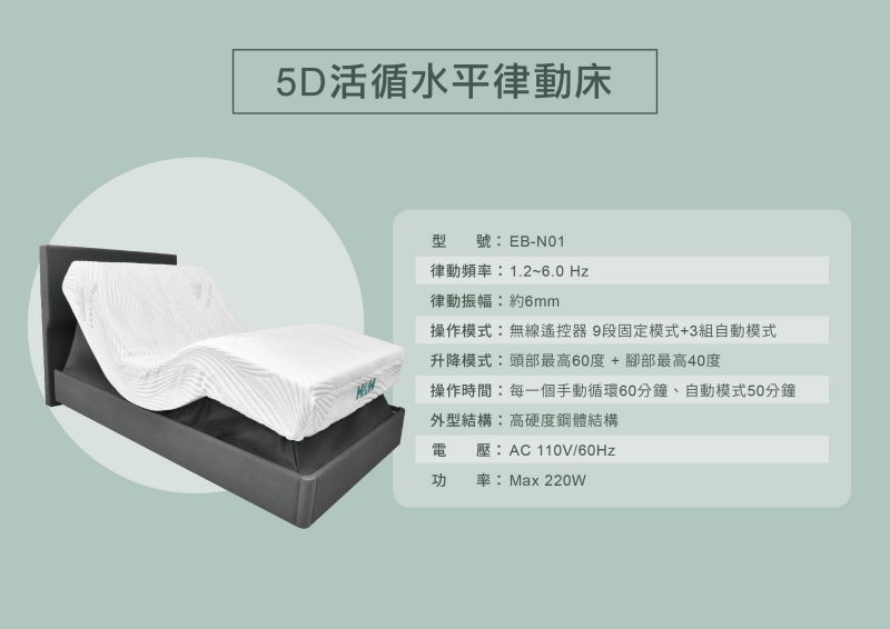 5D活循水平律動床|南良集團|南良集團H&H|南良水平律動床|律動床