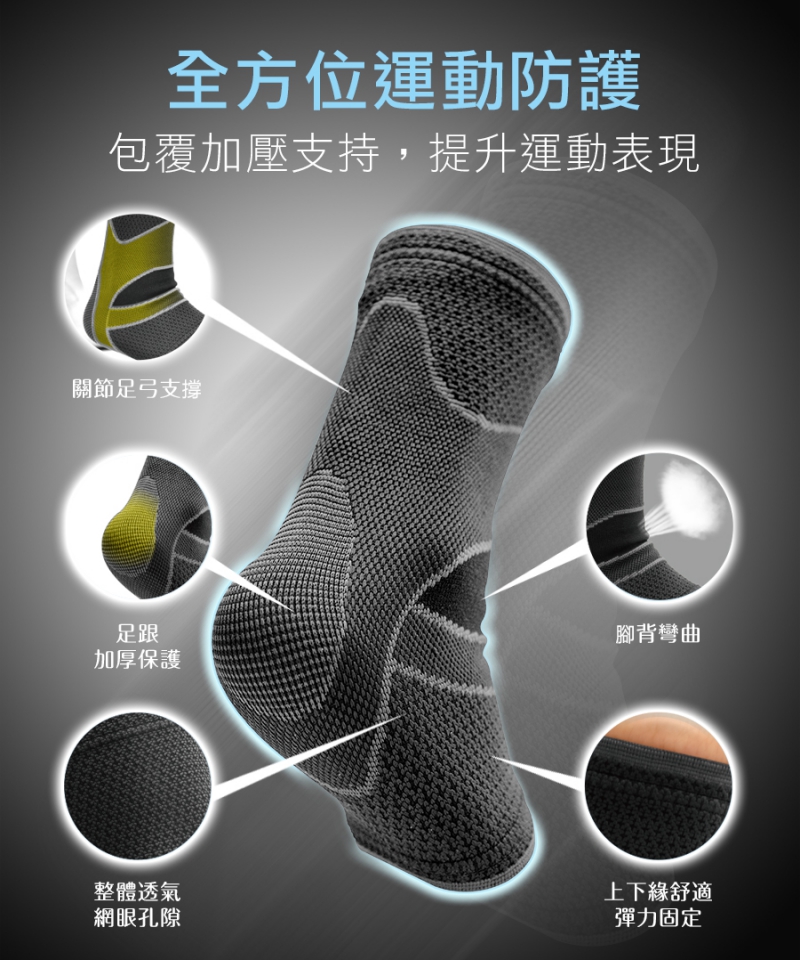 奈米鋅5D彈力護踝|南良集團|南良集團H&H|奈米鋅抗菌|抗菌護踝|彈力護踝|足跟加厚|透氣